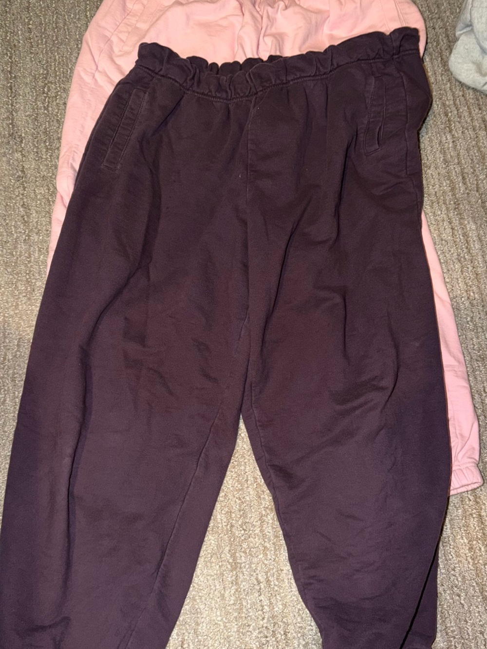 Women’s Aerie Joggers - Dark Plum and pink